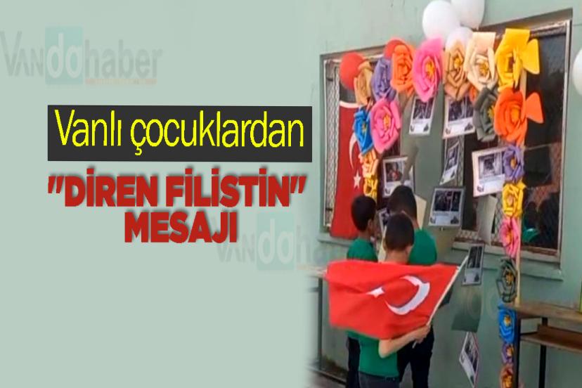 Vanlı çocuklardan "Diren Filistin" Mesajı