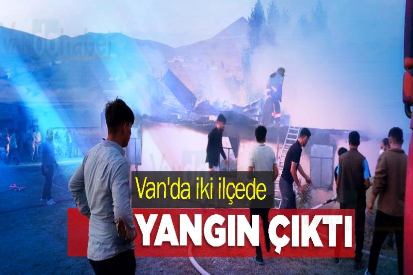 Van'da iki ilçede yangın çıktı