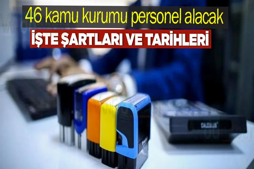 46 kamu kurumu personel alacak: İşte başvuru şartları ve tarihleri