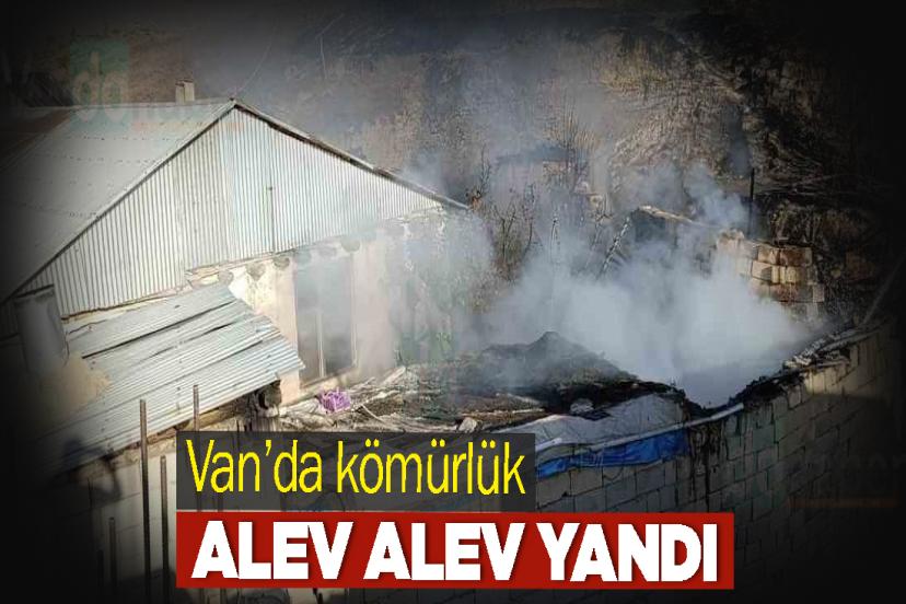 Van’da kömürlük alev alev yandı