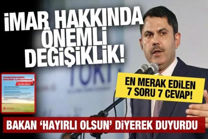İmare hakkında önemli değişiklik