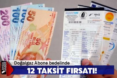 Doğalgaz Abone bedelinde 12 taksit fırsatı!