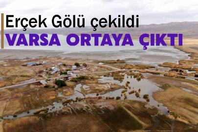 Erçek Gölü çekilde ne varsa ortaya çıktı