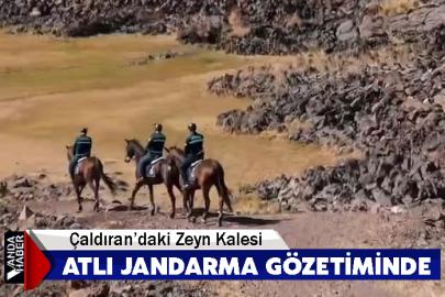 Tarihi Zeyn Kalesi’nin eteklerinde atlı jandarma devriyesi