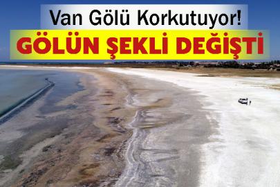 Van Gölü Korkutuyor! Çekilme gölün şeklini değişti