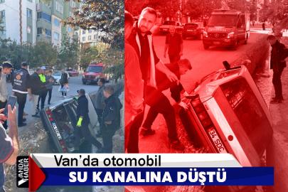 Van’da otomobil su kanalına düştü