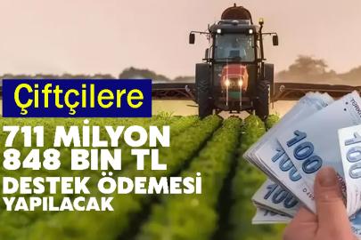 Çiftçilere 711 milyon 848 bin TL destek ödemesi yapılacak