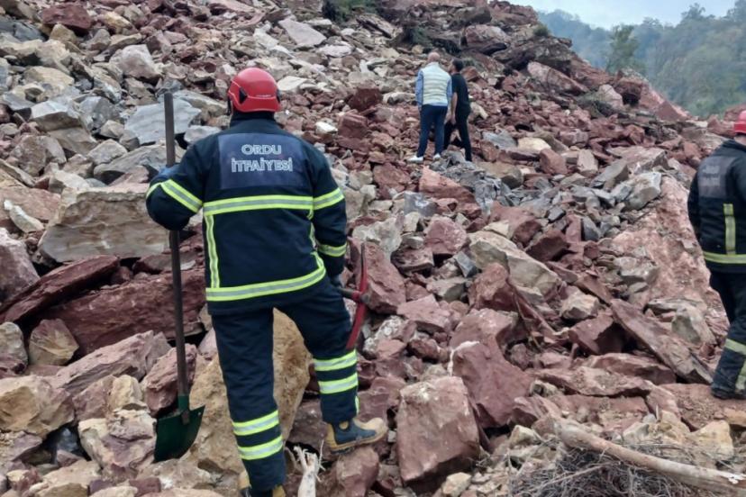 Ordu'da taş ocağında göçük meydana geldi