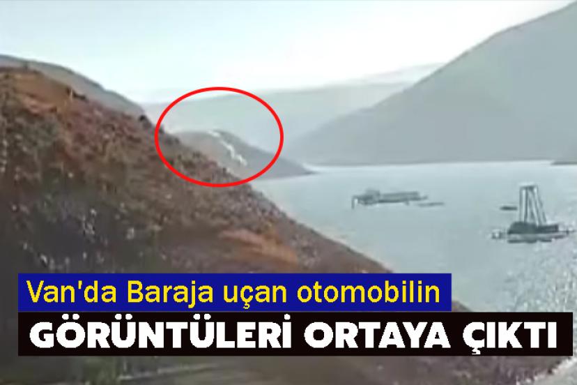 Van'da Baraja uçan otomobilin görüntüleri ortaya çıktı