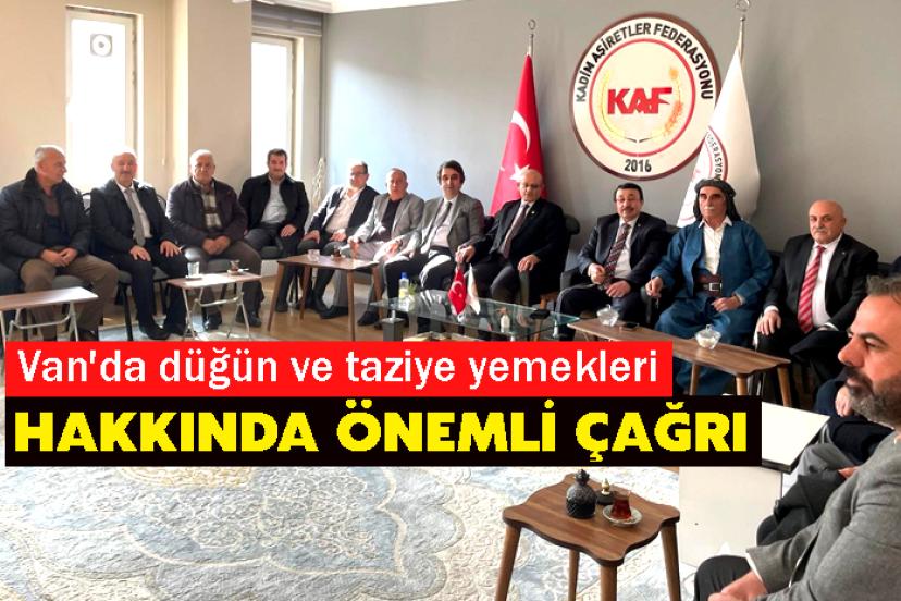 Van'da düğün ve taziye yemekleri hakkında önemli çağrı