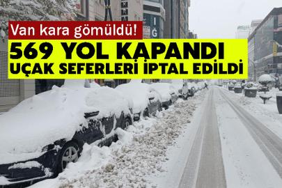 Van kar yağışı: 569 yol kapandı, uçak seferleri iptal edildi