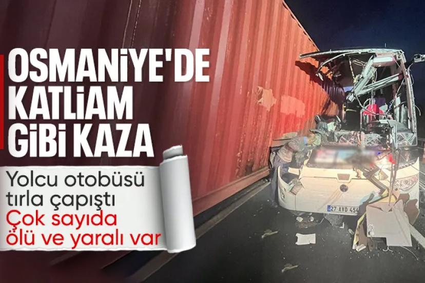 Yolcu otobüsü tıra çarptı! Çok sayıda ölü ve yaralı var
