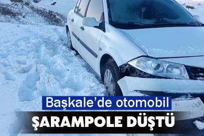 Başkale’de otomobil şarampole düştü