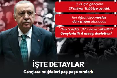 Erdoğan'dan gençlere müjdeler! İlk 6 ay maaş devletten