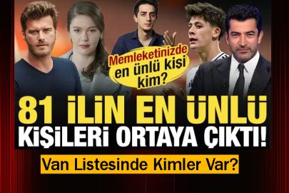 81 İlin En Ünlü İsimleri Açıklandı! Van Listesinde Kimler Var?