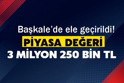 Başkale’de ele geçirildi! Piyasa değeri 3 milyon 250 bin TL