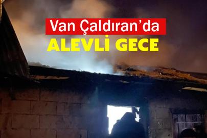 Van Çaldıran’da Odunluk Alevlere Teslim