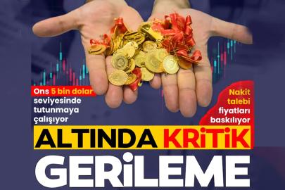 Altında kritik gerileme! Ons 5 bin dolar seviyesinde tutunmaya çalışıyor: