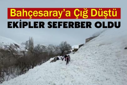 Bahçesaray’da yola çığ düştü