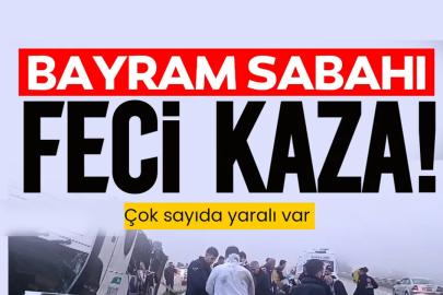 Feci kaza! Yolcu otobüsü devrildi: Çok sayıda yaralı var