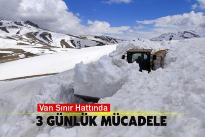 İran sınırında 3 metreyi aşan karda yol açma çalışması