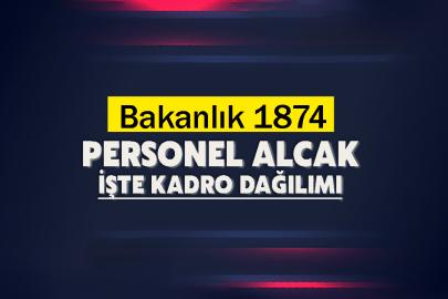 Bakanlık 1874 personel alcak: İşte branş ve kadro dağılımı