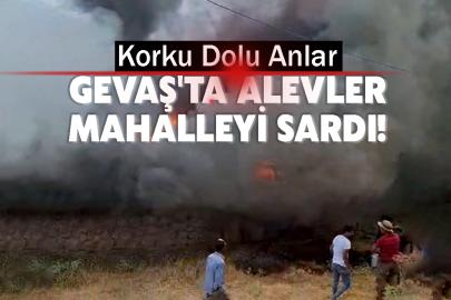 Gevaş'ta Alevler Mahalleyi Sardı! İşte Korku Dolu Anlar