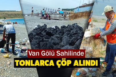 Van Gölü Sahilinde Tonlarca Çöp Alındı