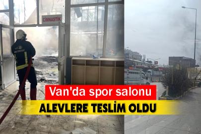 Van'da spor salonu alevlere teslim oldu