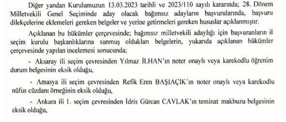 Resmi Gazete'de yayımlandı: İşte milletvekili seçilemeyecek isimler!