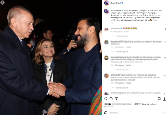 Alişan'dan seçim sonrası Cumhurbaşkanı Erdoğan'a destek. Hep kazanan büyük lider