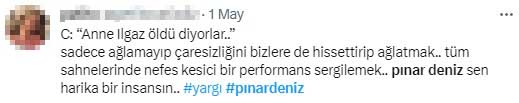 Pınar Deniz, Yargı dizisindeki başarılı performansıyla izleyicilerden tam not aldı