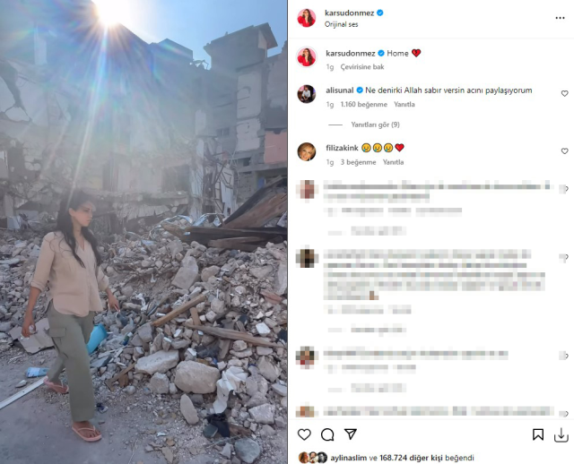 Depremde 17 yakınını kaybeden Karsu, Hatay'daki evine gitti! Enkaz görüntüleri kahretti