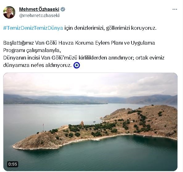 Bakan Özhaseki’den Van Gölü paylaşımı