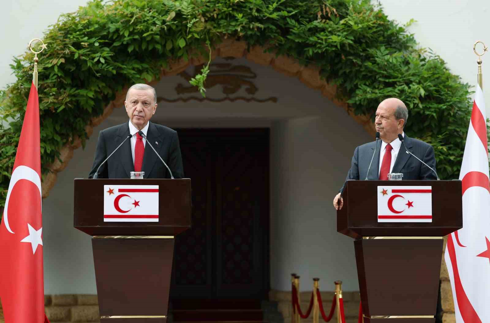 Cumhurbaşkanı Erdoğan: “Müzakere masasına geri dönülecekse bunun yolu Kuzey Kıbrıs Türk Cumhuriyeti’nin tanınmasından geçmektedir