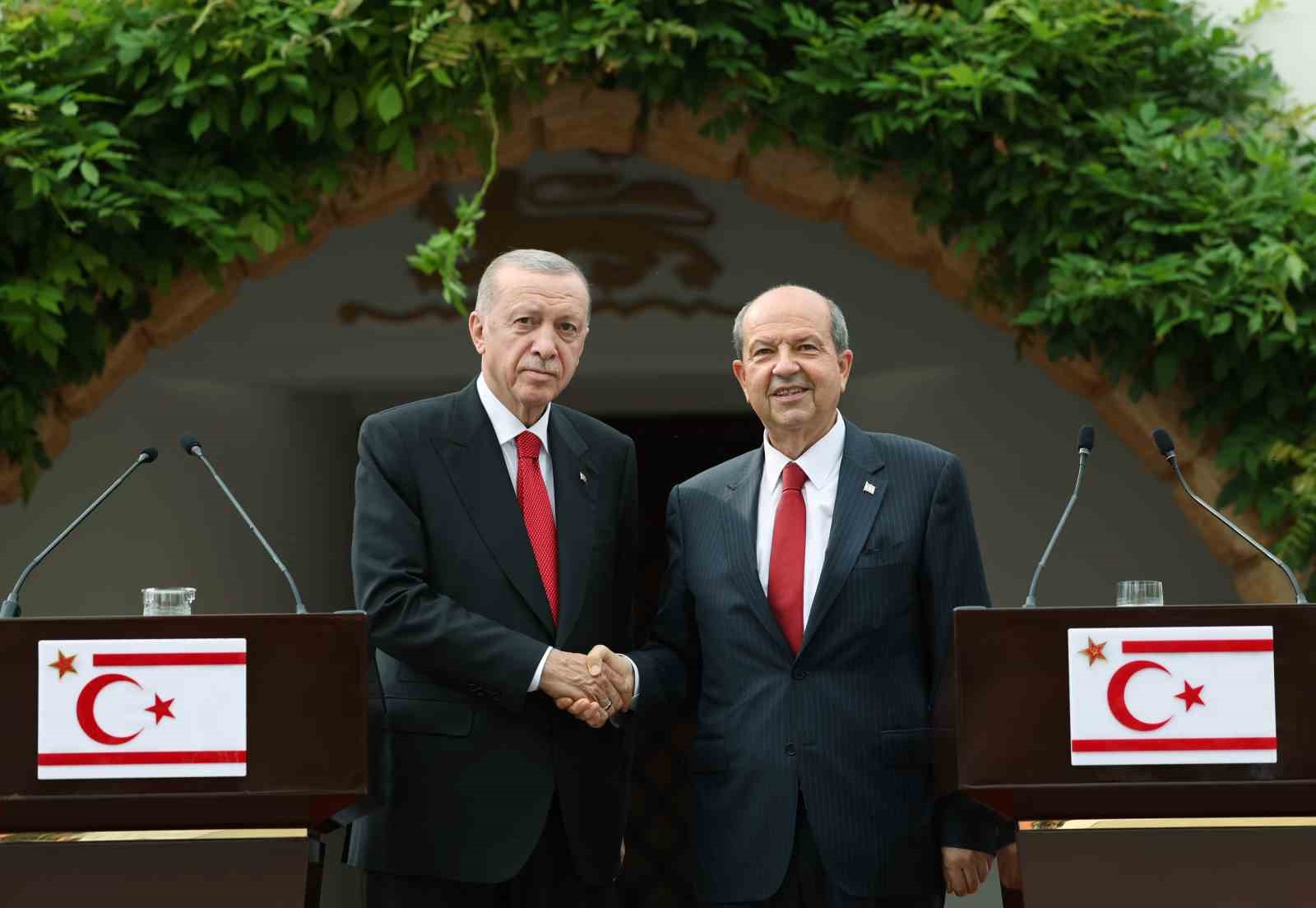 Cumhurbaşkanı Erdoğan: “Müzakere masasına geri dönülecekse bunun yolu Kuzey Kıbrıs Türk Cumhuriyeti’nin tanınmasından geçmektedir