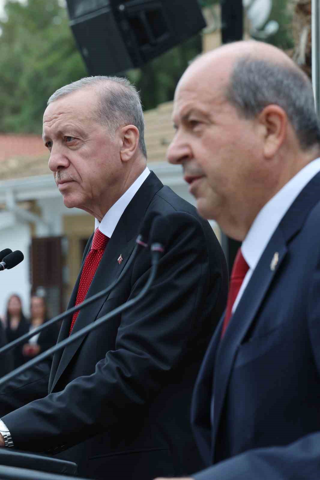 Cumhurbaşkanı Erdoğan: “Müzakere masasına geri dönülecekse bunun yolu Kuzey Kıbrıs Türk Cumhuriyeti’nin tanınmasından geçmektedir