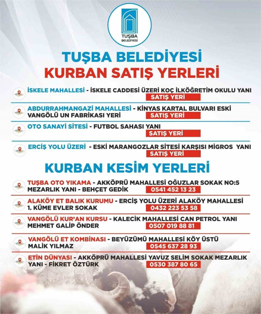 Tuşba Belediyesi Kurban Satış ve Kesim Yerlerini Belirledi