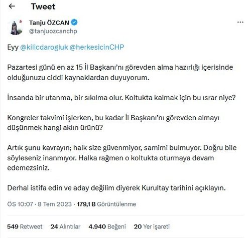 Kılıçdaroğlu 15 il başkanını görevden alacak!