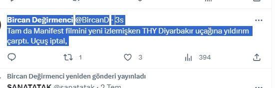 THY uçağına yıldırım isabet etti!