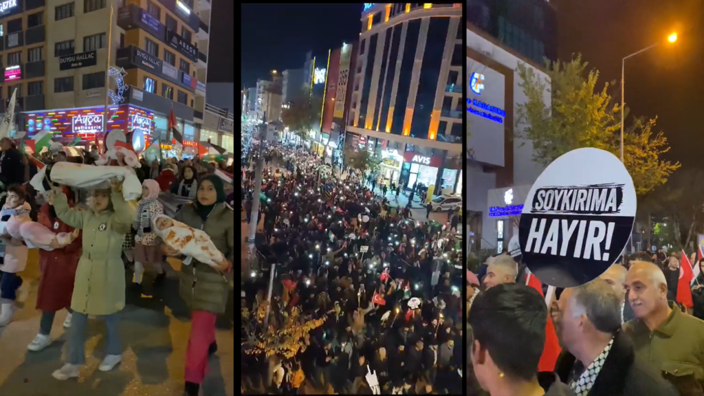 Van'da binlerce kişi Gazze için yürüdü
