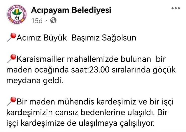 Madende göçük altında kalan iki kişiden acı haber geldi