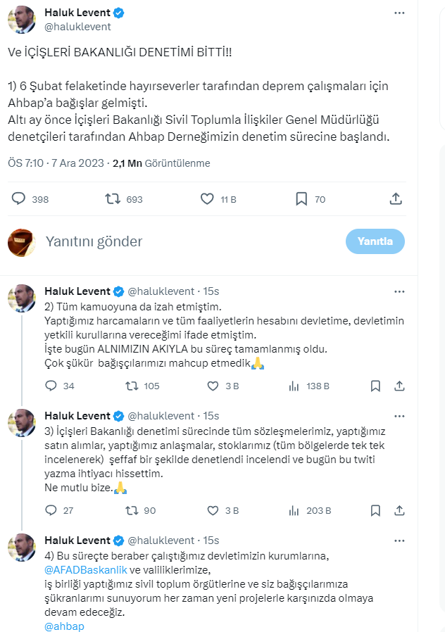 İçişleri Bakanlığı'nın AHBAP denetimi sona erdi! Haluk Levent: Alnımızın akıyla süreç tamamlandı