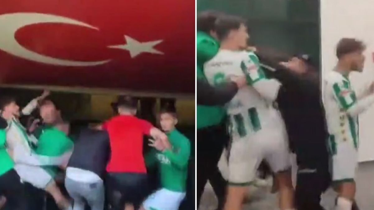 Bursaspor takımı, Diyarbekirsporlu futbolcuyu soyunma odasına kadar kovaladı