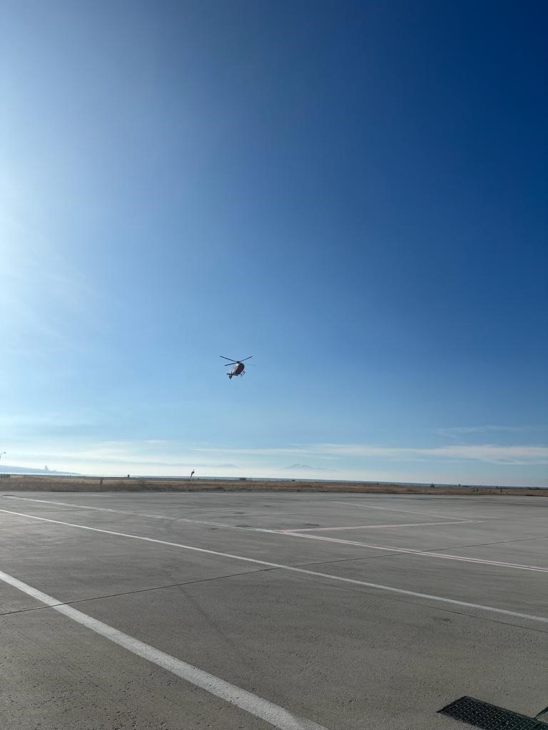 Trafik kazasında yaralanan şahıs için ambulans helikopter havalandı