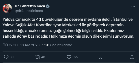 Marmara Denizi'nde 4,1 büyüklüğünde deprem! İstanbul ve çevre illerden hissedildi