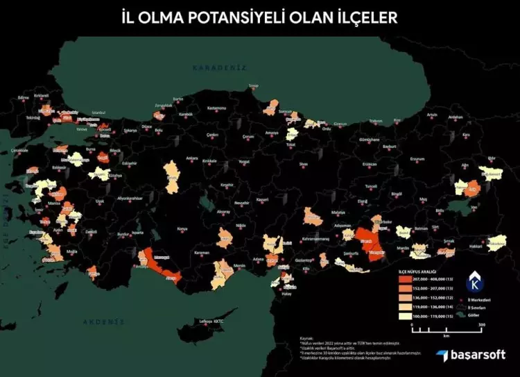 Harita belirlendi! İşte  İl potansiyeli yüksek 66 ilçe!