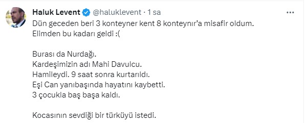 Haluk Levent, yeni yılı depremzedelerle karşıladı