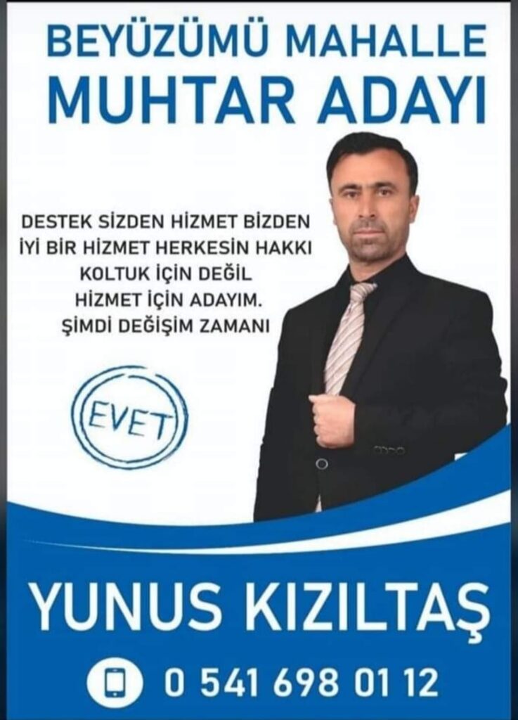 Muhtar Adayı Yunus Kızıltaş’tan birlik çağrısı