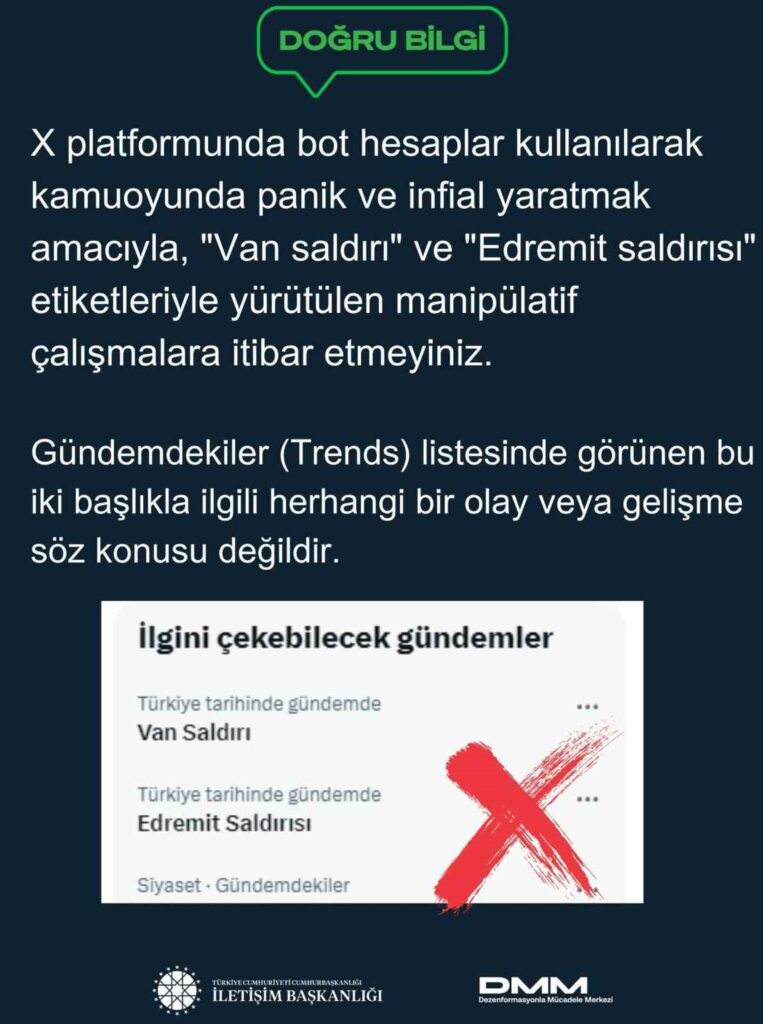 Van saldırı ve Edremit saldırısı paylaşımları yetkilileri harekete geçirdi